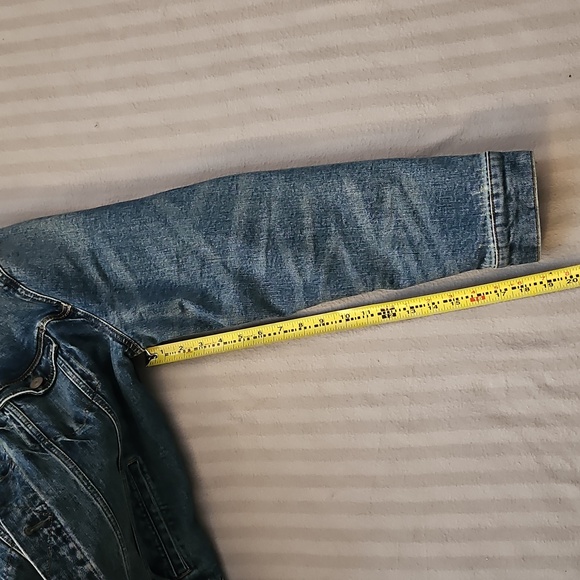 American Eagle Outfitters Blue Denim Jacket with Sherpa Collar - Picture 7 of 7